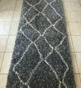 Moroccan pattern Shaggy Hall Runner Rug
